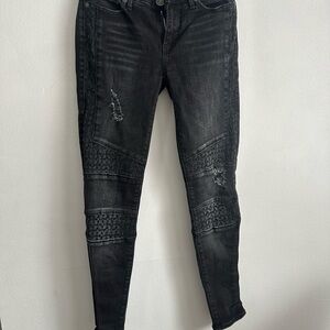 True Religion Black Distressed Skinny Jeans